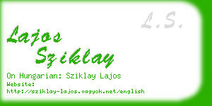 lajos sziklay business card